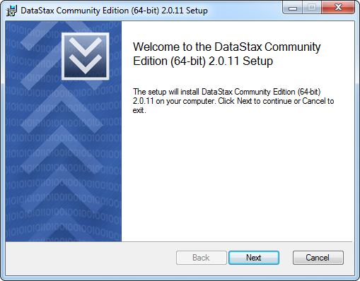 DataStax Community Edition setup wizard