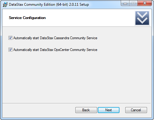 Setup wizard prompt about starting services Setup wizard prompt about starting services