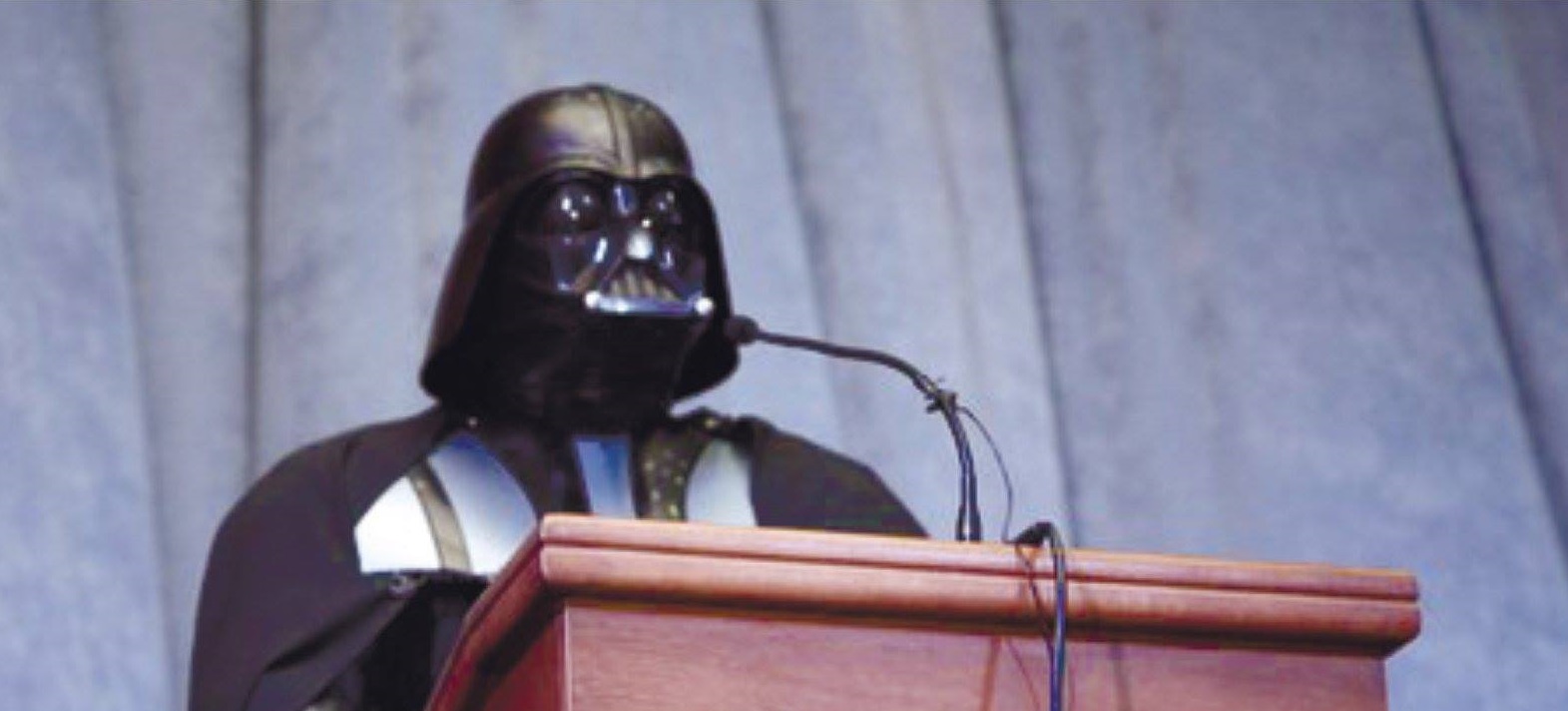 Darth Vader addresses the crowd